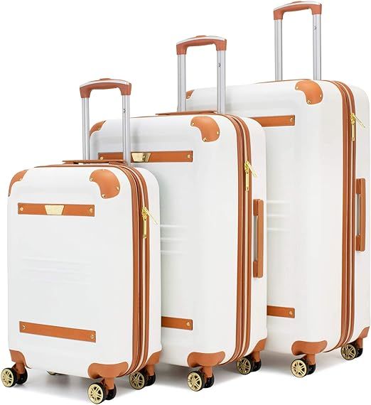 19V69 Italia Vintage 3 Piece Expandable Hard Spinner Luggage Set | Amazon (US)