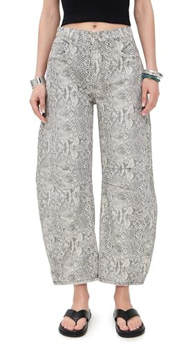 Free People Women's Good Luck Printed Barrel Jeans, Snake Combo, 28 | Amazon (US)