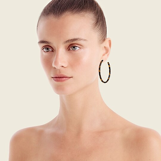 Tortoise hoop earrings | J. Crew US