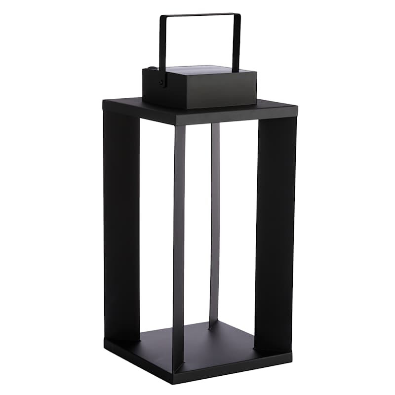 Black Modern Outdoor Lantern, 18" | At Home