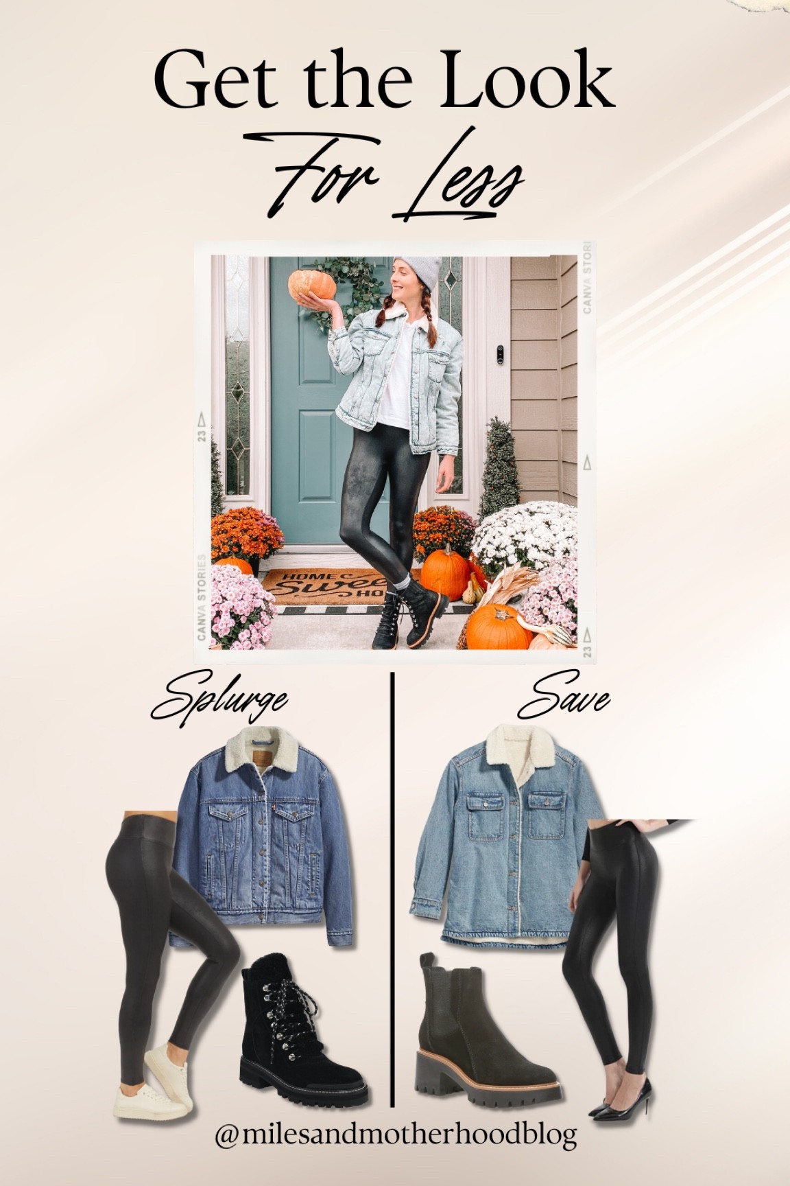 My favorite fall look in a save vs splurge edition. Classic look with faux leather leggings, denim jacket, and lug sole boots  

#LTKstyletip #LTKSeasonal #LTKHalloween