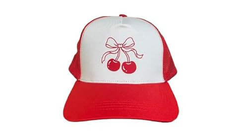 Coquette bow Cherry Trucker Hat – Bow Cherry Red Hat | Amazon (US)