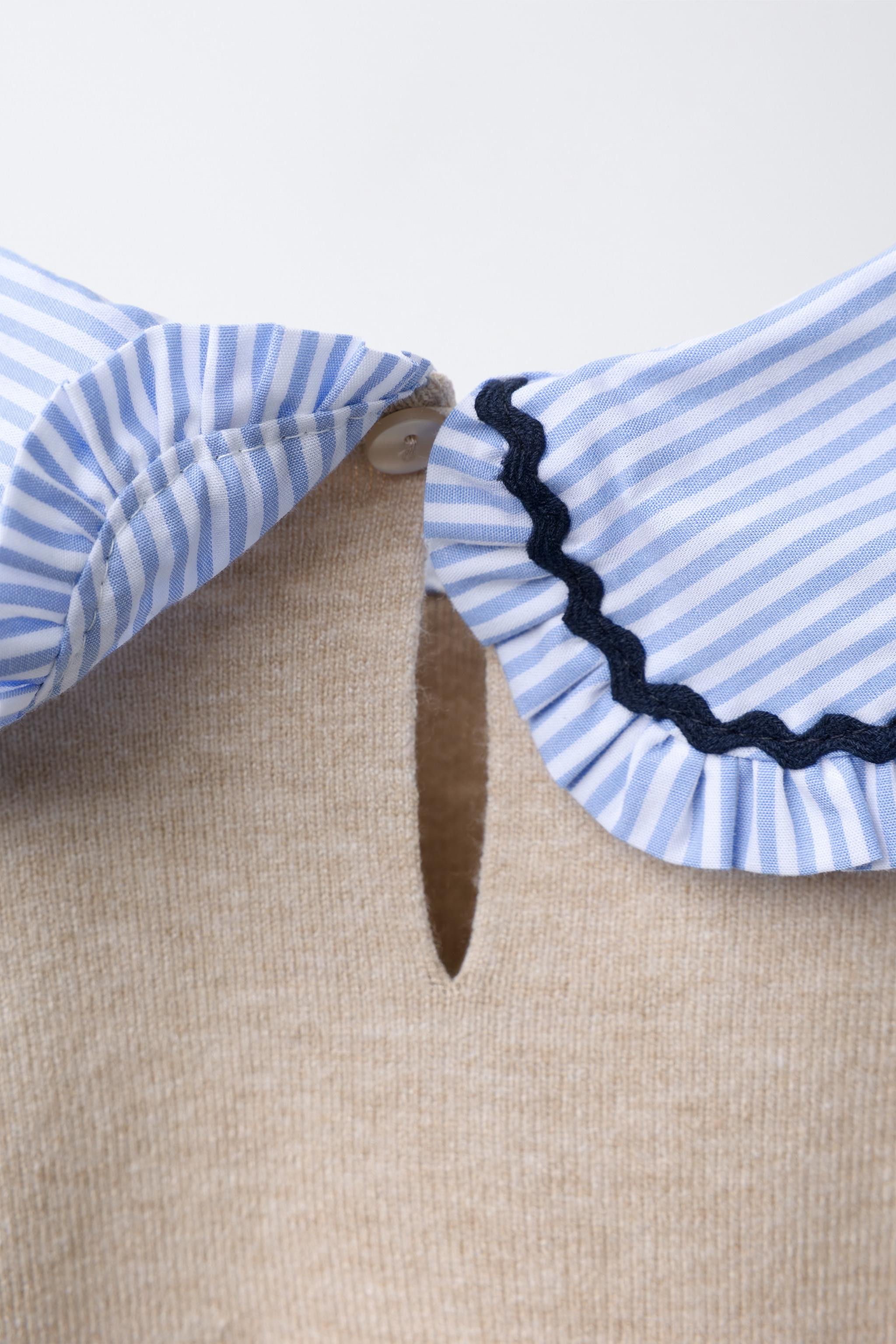 STRIPED KNIT JUMPER WITH PETER PAN COLLAR | Zara UK