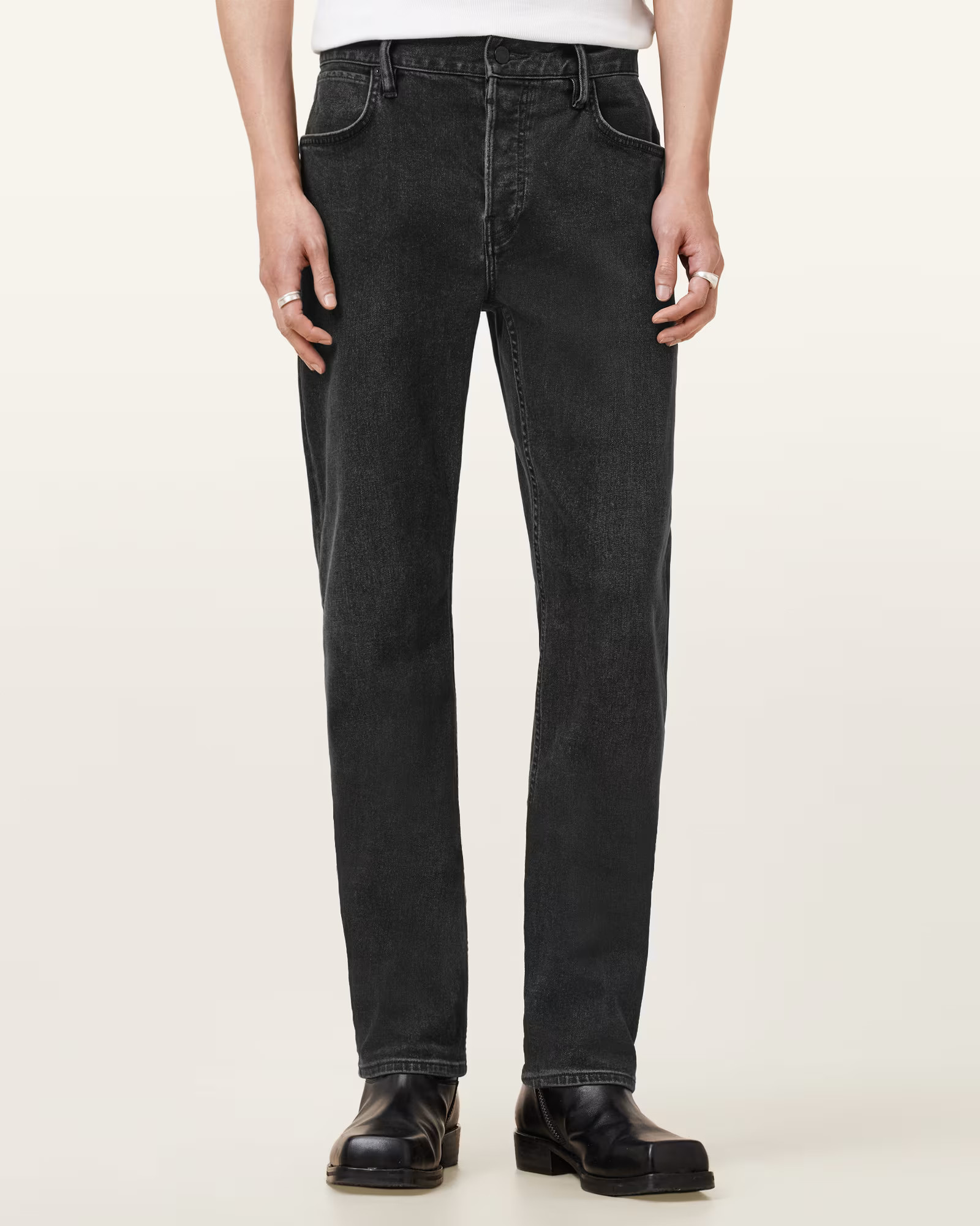 Iggy Slim Fit Denim Jeans Washed Black | ALLSAINTS | AllSaints UK