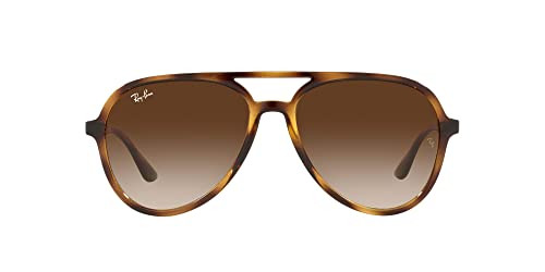 Ray-Ban Unisex RB4376 Aviator Sunglasses, Havana/Brown Gradient, 57 mm | Amazon (US)