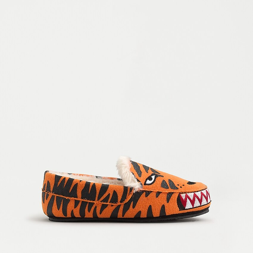 Kids' faux-shearling mocasin in wild tiger | J. Crew US