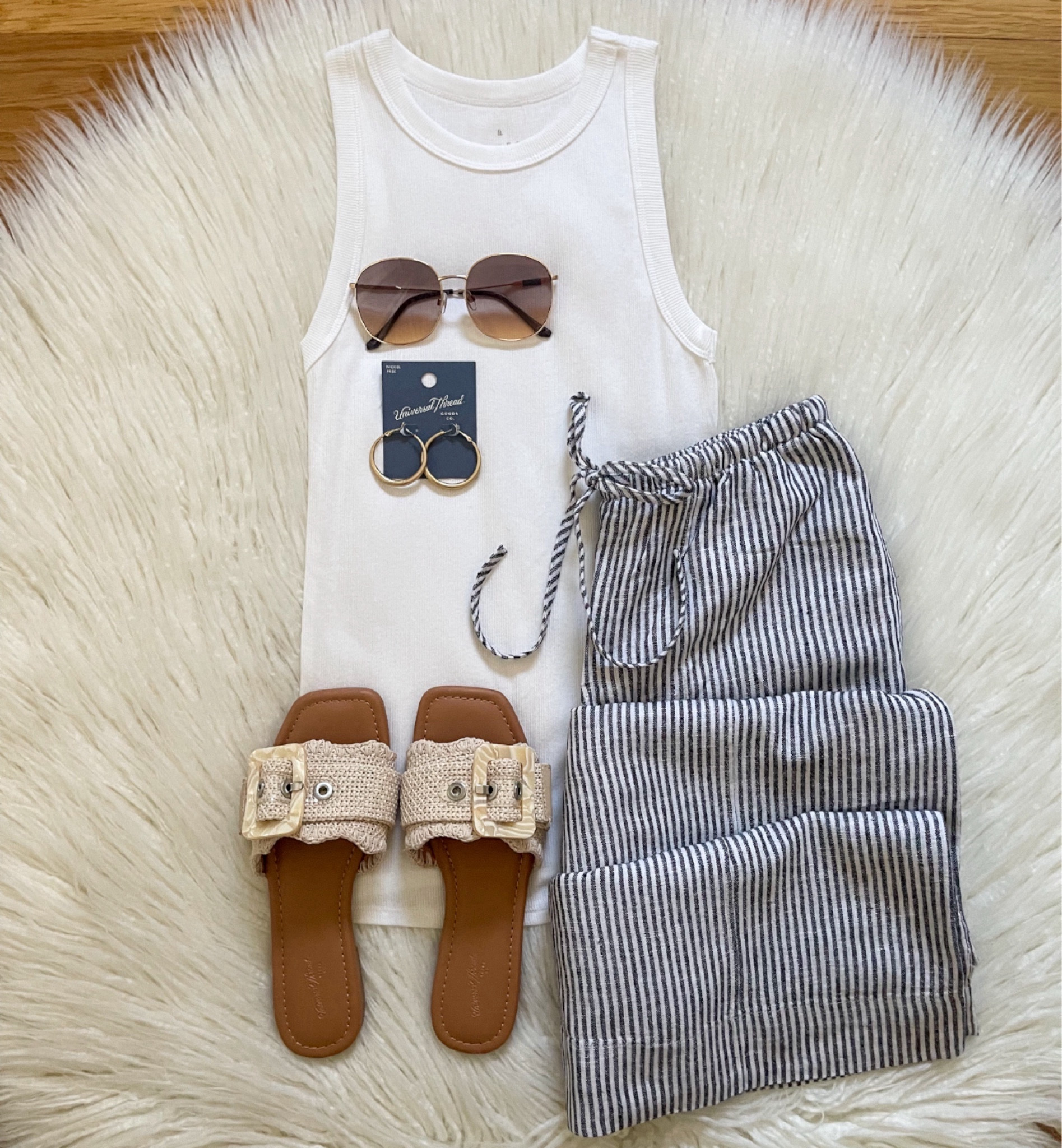 Happy FriYAY!  Sharing these Wide Leg linen pants with you today!  Love the fit and new colors this year!  Styled them with this favorite tank and NEW sandals!  Are they cuteee!?  Everything here is linked in my bio & stories 🤍 Have a great day!! 

#LTKfindsunder50 #LTKshoecrush #LTKstyletip