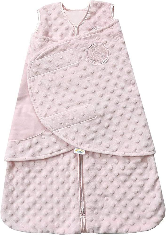 HALO Sleepsack Plush Dot Velboa Swaddle, 3-Way Adjustable Wearable Blanket, TOG 3.0, Pink, Newbor... | Amazon (US)