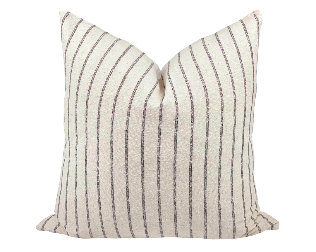 HEATH Cream and Black Stripe Pillow Cover Hmong Pillow - Etsy | Etsy (US)