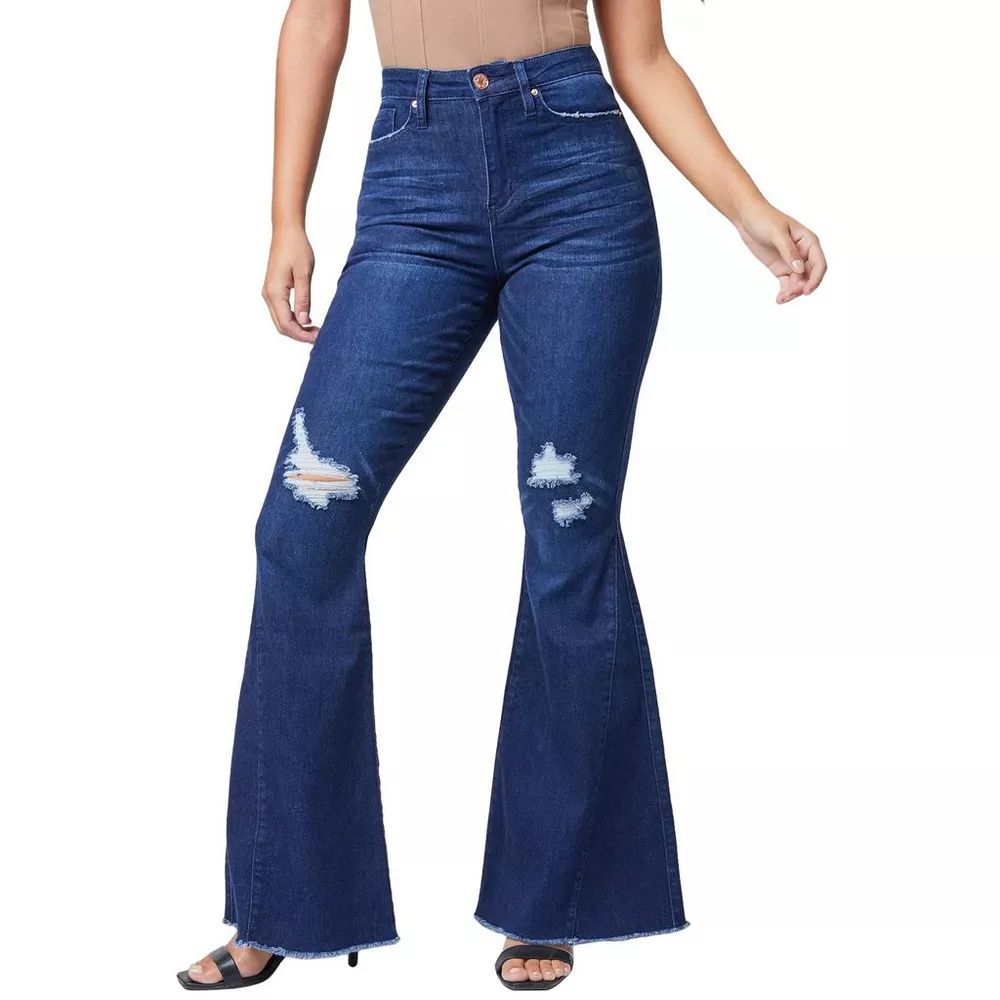 Juniors Gigi Deconstructed Knee Flared  Jeans | Bealls