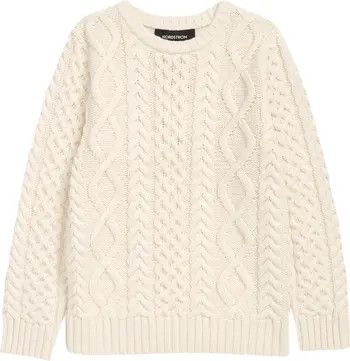 Nordstrom Kids' Cable Cotton Blend Sweater | Nordstrom | Nordstrom