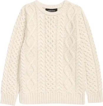 Nordstrom Kids' Cable Cotton Blend Sweater | Nordstrom | Nordstrom