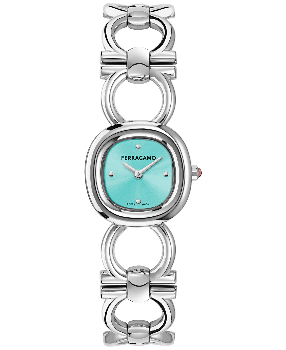 Ferragamo Women's Swiss Double Gancini Stainless Steel Link Bracelet Watch 25mm - Stainless | Macy's