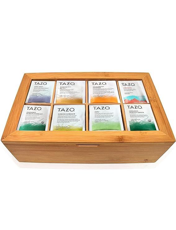 Tazo Tea Bags Sampler Variety in Bamboo Tea Bag Organizer (80 Count) 16 Different Flavors Gifts f... | Amazon (US)