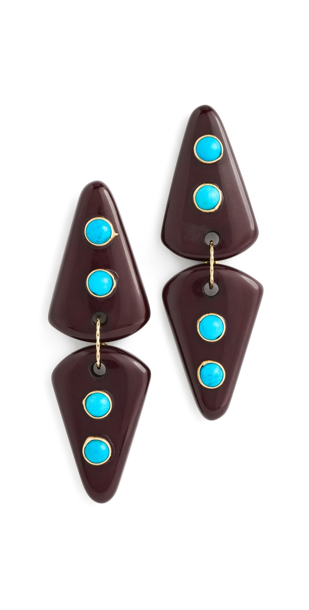 SHASHI Cowgirl Earrings Brown/Turquoise One Size | Shopbop