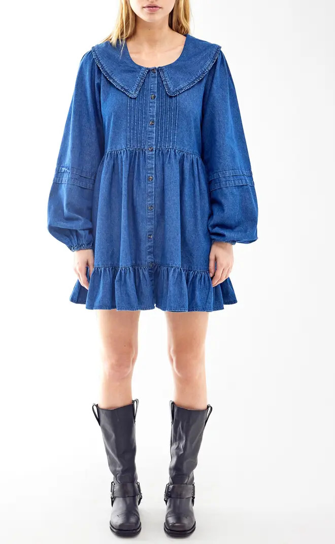 BDG Urban Outfitters Long Sleeve Tiered Denim Dress | Nordstrom | Nordstrom