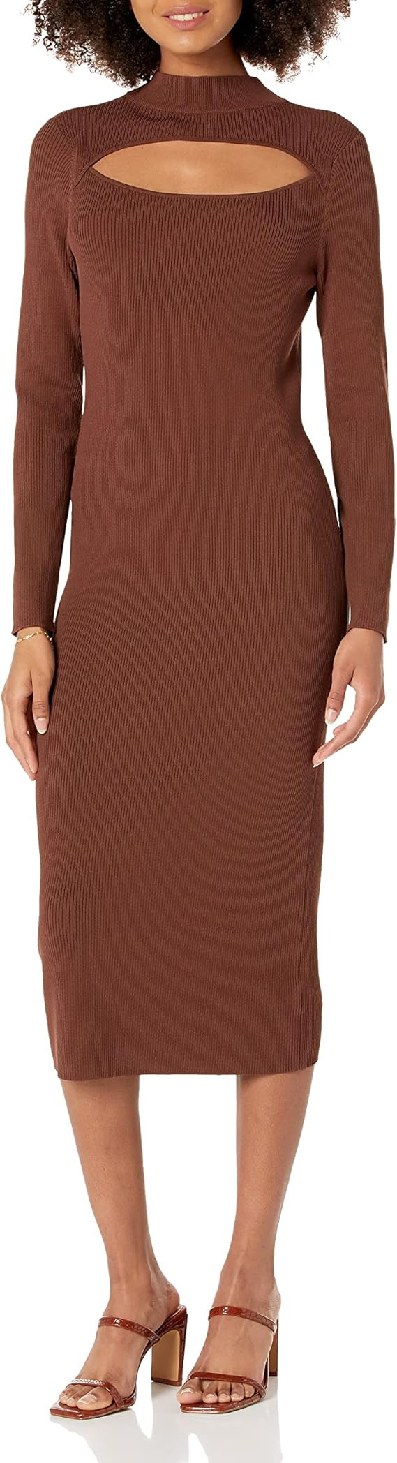 The Drop Women's Chantal Midi Bodycon Fitted Cutout Rib Dress | Amazon (US)