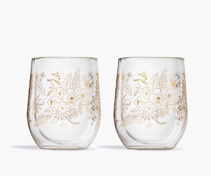 Colette Stemless Wine Glass Set | Rifle Paper Co.