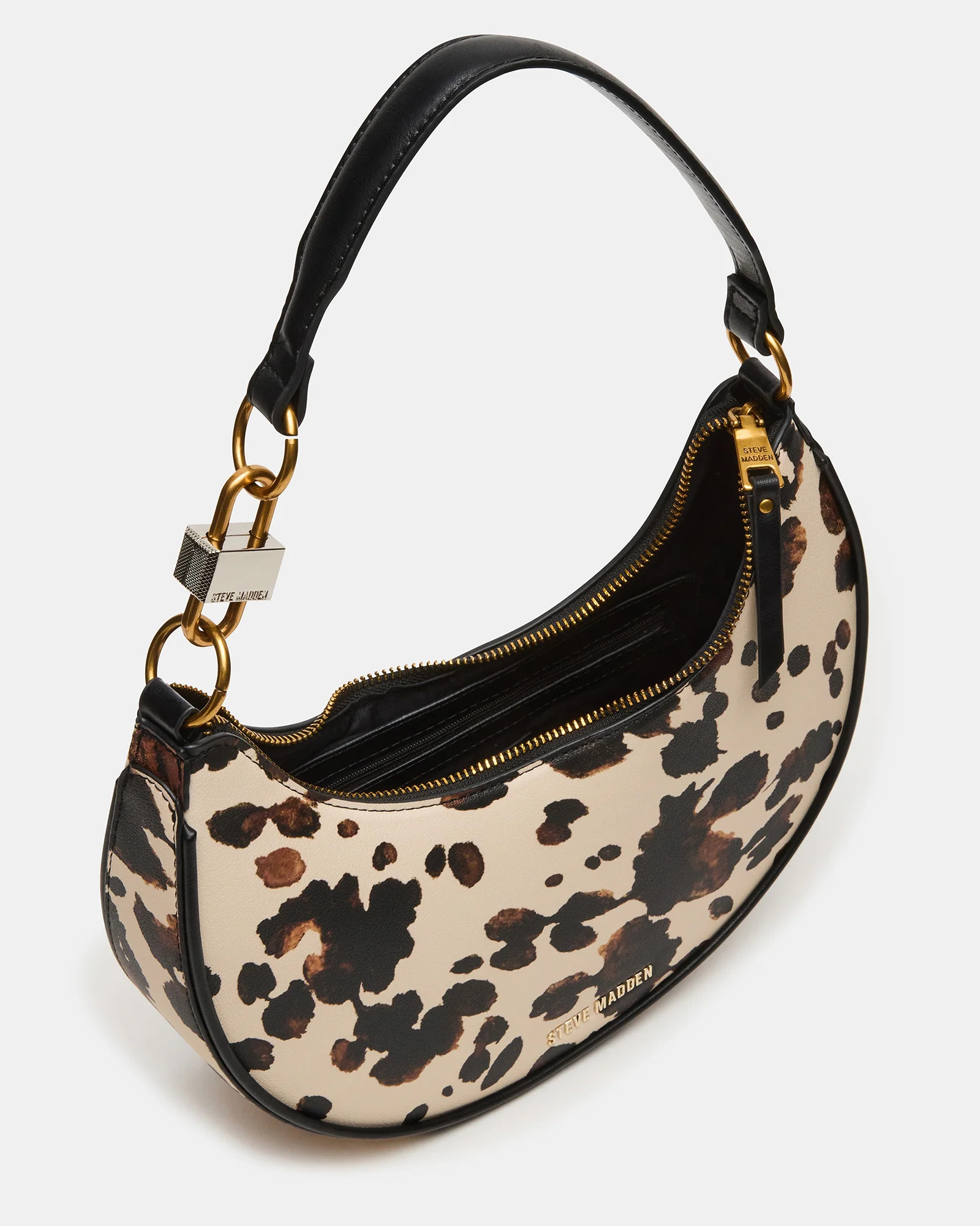 LOHAN Bag Brown Print Structured Hobo Shoulder Handbag | Steve Madden (US)