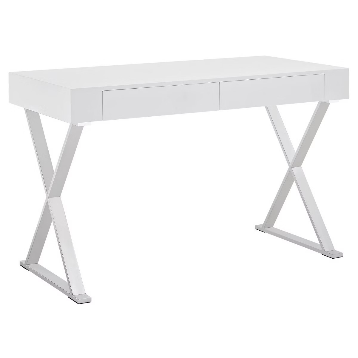 Modway Furniture Wood Writing Desk with Drawers White : Scandinavian Style, Steel Frame, Hutch St... | Target