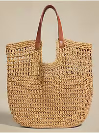 Paper Straw Shopper Tote | Banana Republic Factory