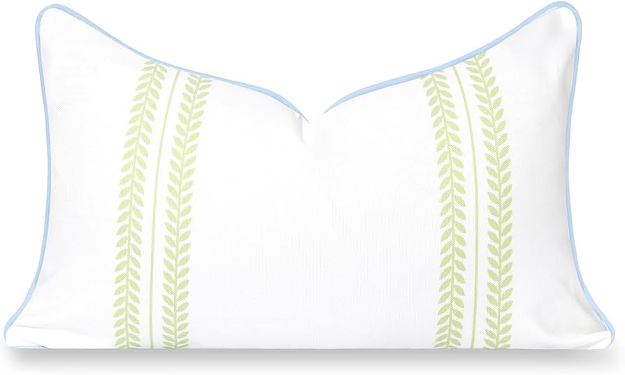 Hofdeco Premium Grandmillennial Coastal Hampton Patio Indoor Outdoor Lumbar Pillow Cover Only, 12... | Amazon (US)
