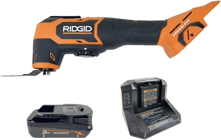 RIDGID 18V Brushless Cordless Oscillating Multi-Tool Kit with 2.0 Ah MAX Output Battery and 18V C... | Amazon (US)
