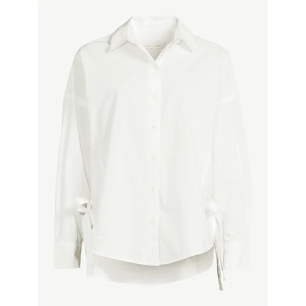 Free Assembly Women's Oversized Square Shirt with Side Tie - Walmart.com | Walmart (US)