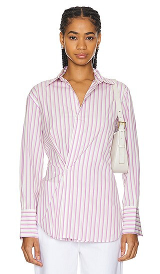 Indiana Shirt in Cool Pink Stripe | Revolve Clothing (Global)