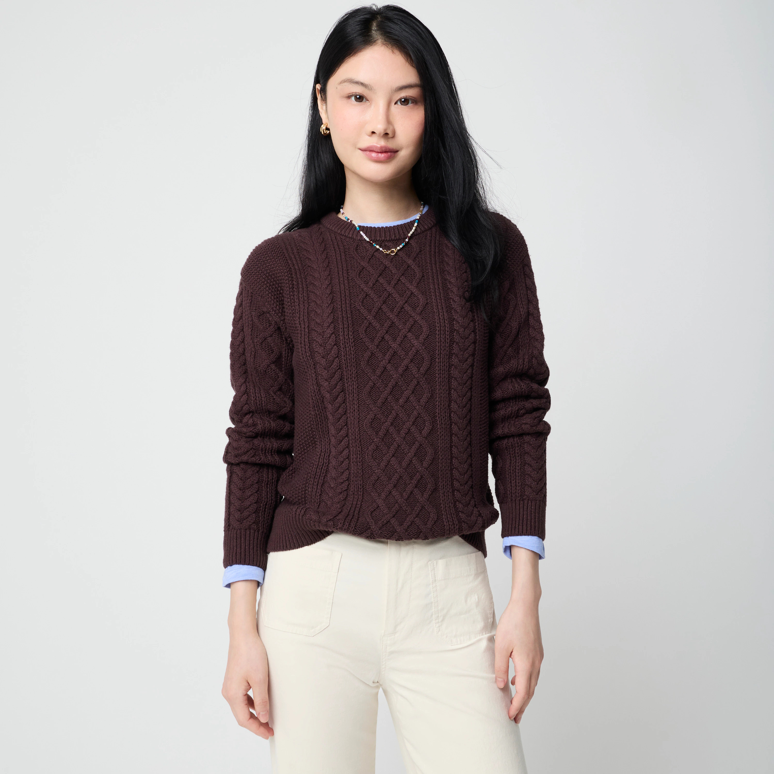 100% cotton cable-knit sweater-polo | J.Crew Factory