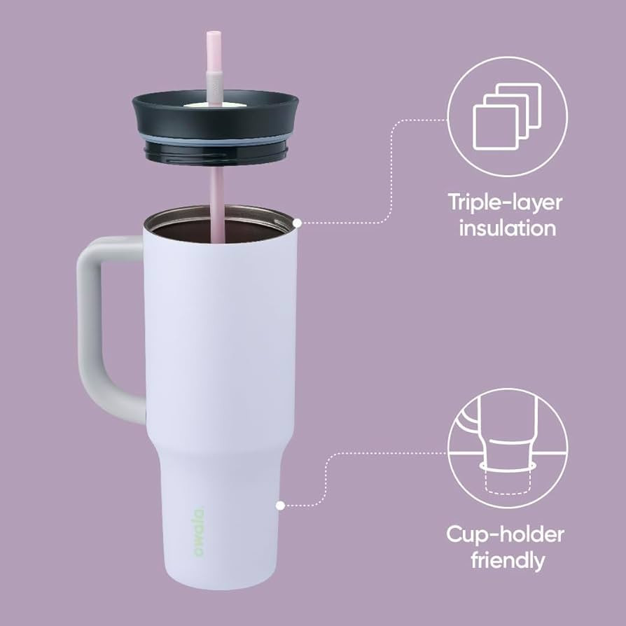 Owala Stainless Steel Triple Layer Insulated Travel Tumbler with Spill Resistant Lid, Straw, and ... | Amazon (US)