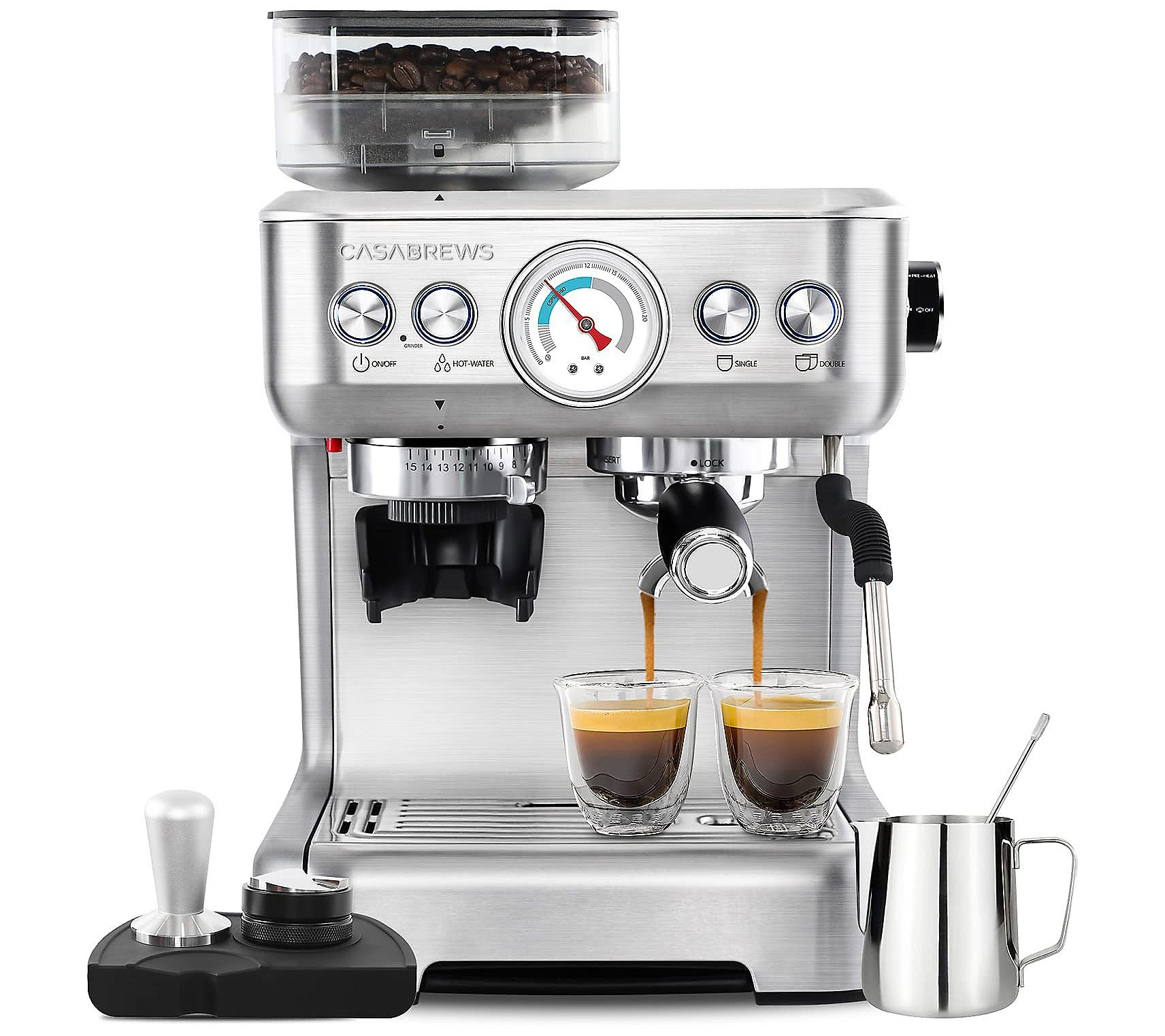 CASABREWS All-in-One Espresso Machine with Grin der | QVC