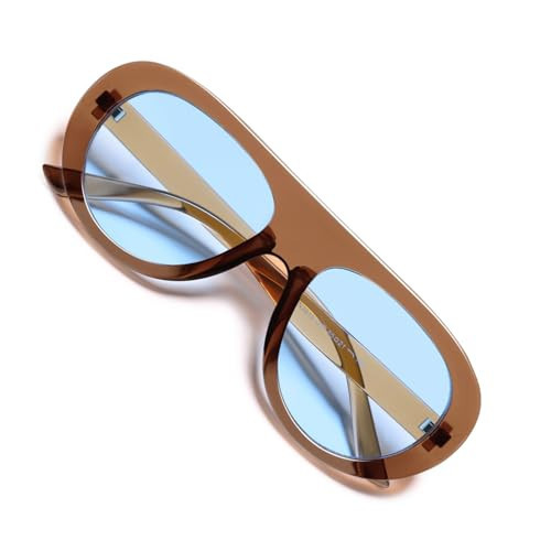 VANLINKER Retro Aviator Sunglasses for Women Chic Classic 70s Vintage Trendy 2025 Chunky Sun Glasses VL9865, Transparent Brown/Blue | Amazon (US)