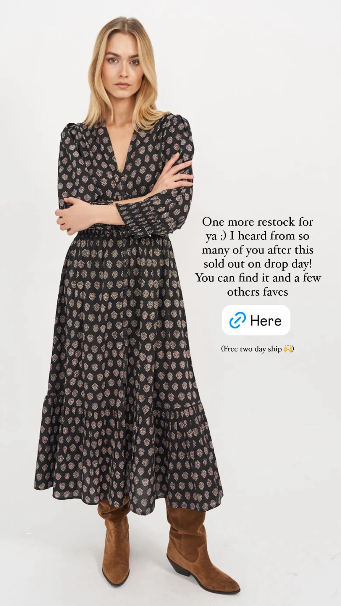 One more restock for ya :) I heard from so many of you after this sold out on drop day! You can find it and a few others faves (Free two day ship 🙌)