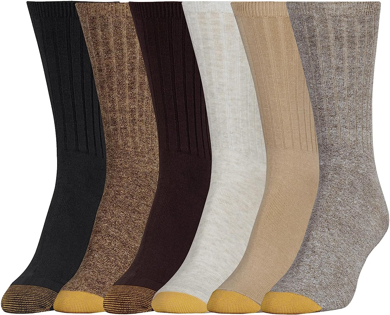Gold Toe Women's Casual Ribbed Crew Socks, Multipairs | Amazon (US)