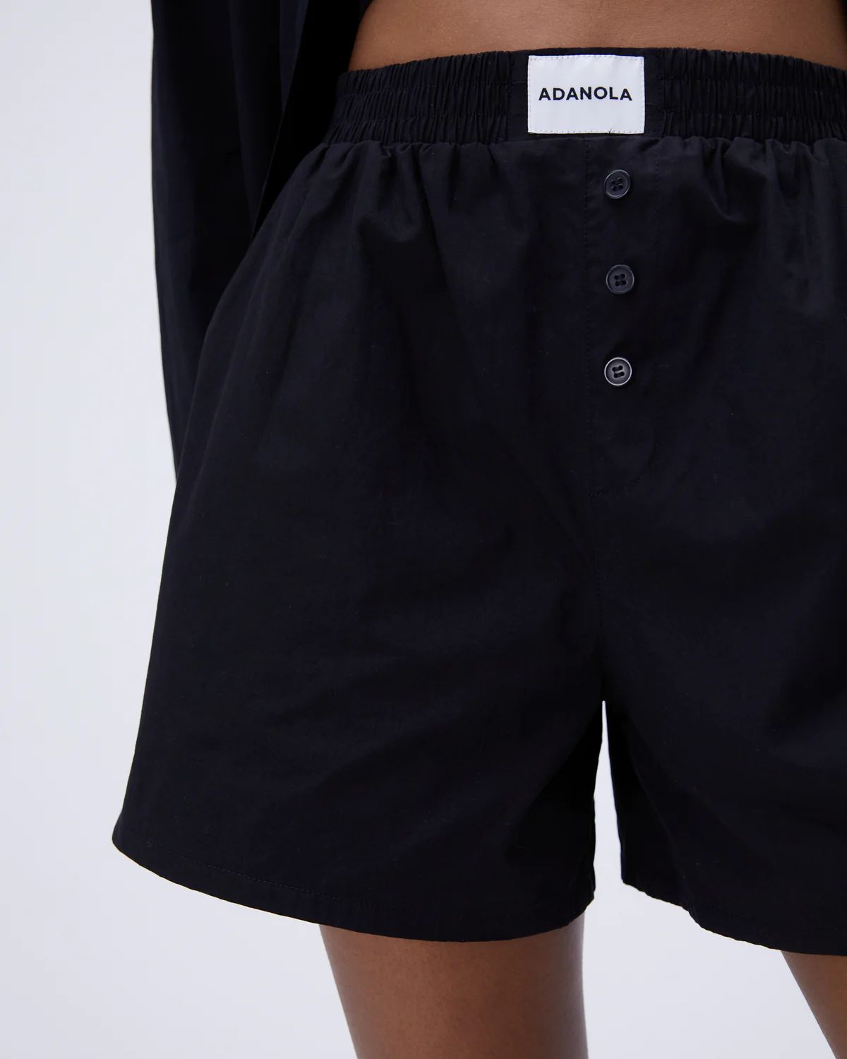 Poplin Boxer Shorts - Black | Adanola UK