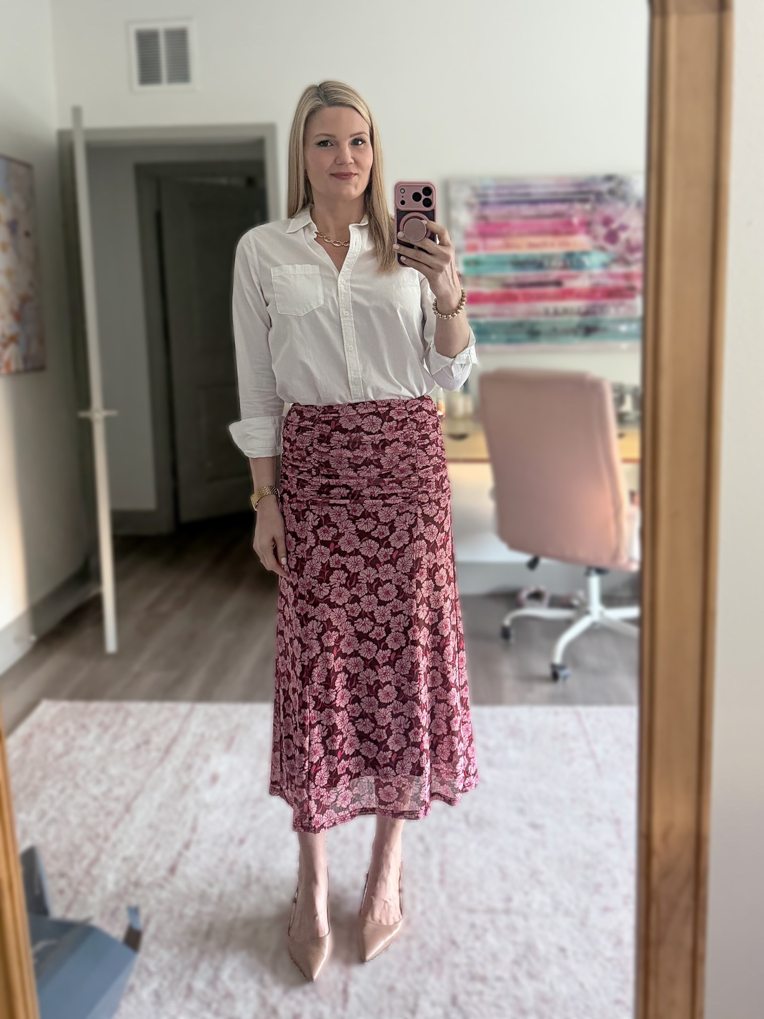 My work outfit to go into the office today. Wearing a small in blouse and skirt  

#LTKootd #LTKWorkwear #LTKTall