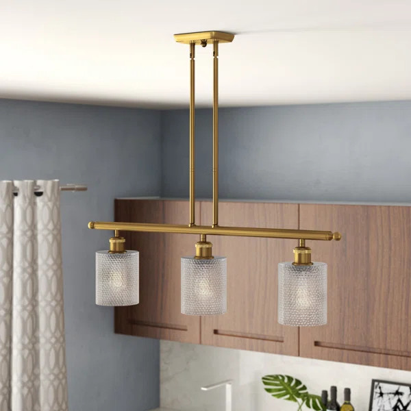 Leilani 3 - Light Kitchen Island Linear Pendant | Wayfair Professional
