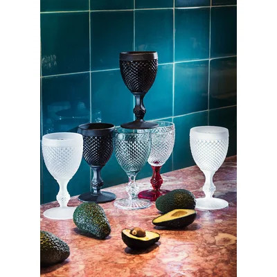 Bicos Frosted Goblet 9.5 oz. All Purpose Wine Glass | Perigold