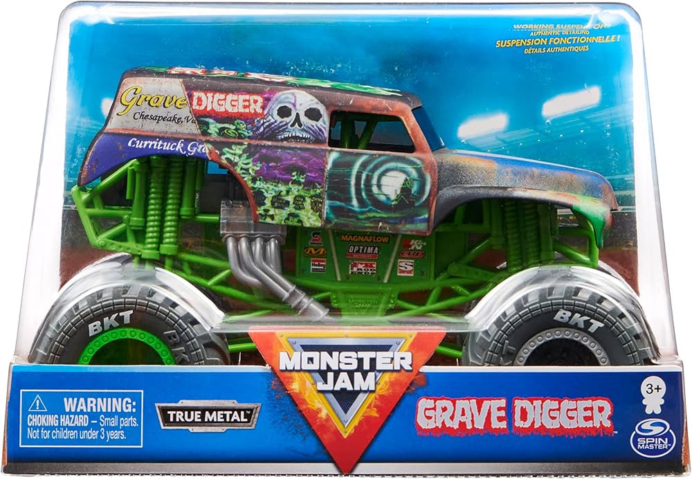 Monster Jam, Official Grave Digger Monster Truck, Collector Die-Cast Vehicle, 1:24 Scale | Amazon (US)