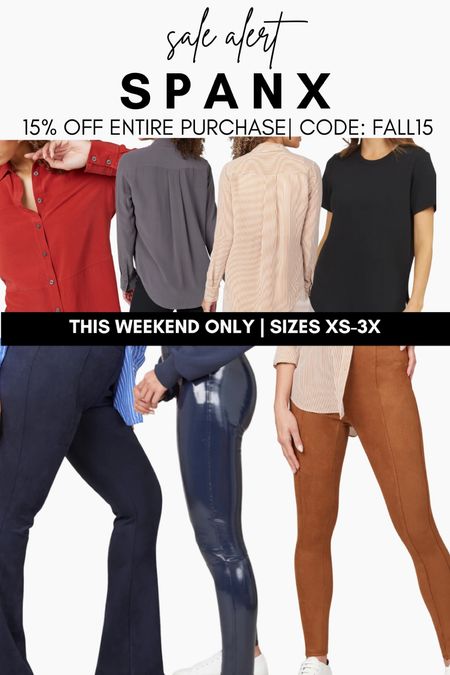 Spanx sale on all of my favorites! Size up on the blouse, tee runs true, pants run true and long fyi! Use code FALL15 for
15% off this weekend or ASHLEYDXSPANX any other time!

#LTKcurves #LTKCyberweek #LTKsalealert