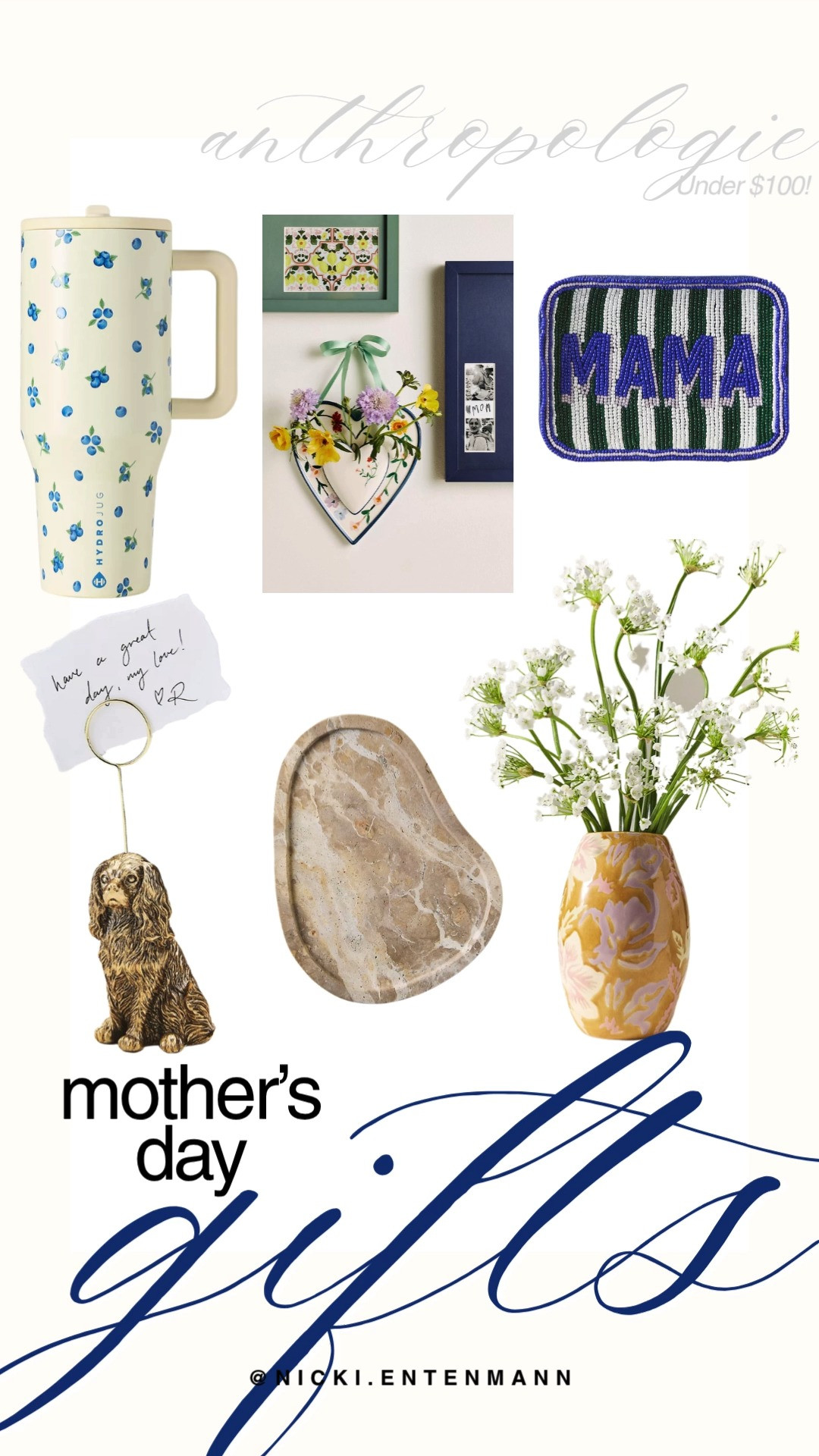 Find the perfect Mother's Day gifts at Anthropologie with these charming and unique finds all under $100. This curated selection features whimsical home accents like a floral HydroJug, a beaded "MAMA" pouch, and a beautiful heart-shaped hanging vase. Add a personal touch to her space with a sculptural dog card holder, a marbled stone tray, or a vibrant floral ceramic vase that captures a classic bohemian aesthetic. These high quality gifts offer a thoughtful and stylish way to show your appreciation while staying within a budget.

#anthropologie #anthroliving #mothersdaygifts #giftideasformom #homedecor #giftguide #anthropologiehaul #mothersdaygiftideas #bohohome #springstyle 

 #LTKMothersDay #LTKmomlife #LTKHome