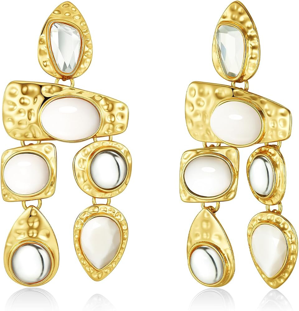 SNGIA 18K Gold Plated Dangle Boho Gemstone Earrings for Women by SNGIA, Boho Jewelry for Women, D... | Amazon (US)