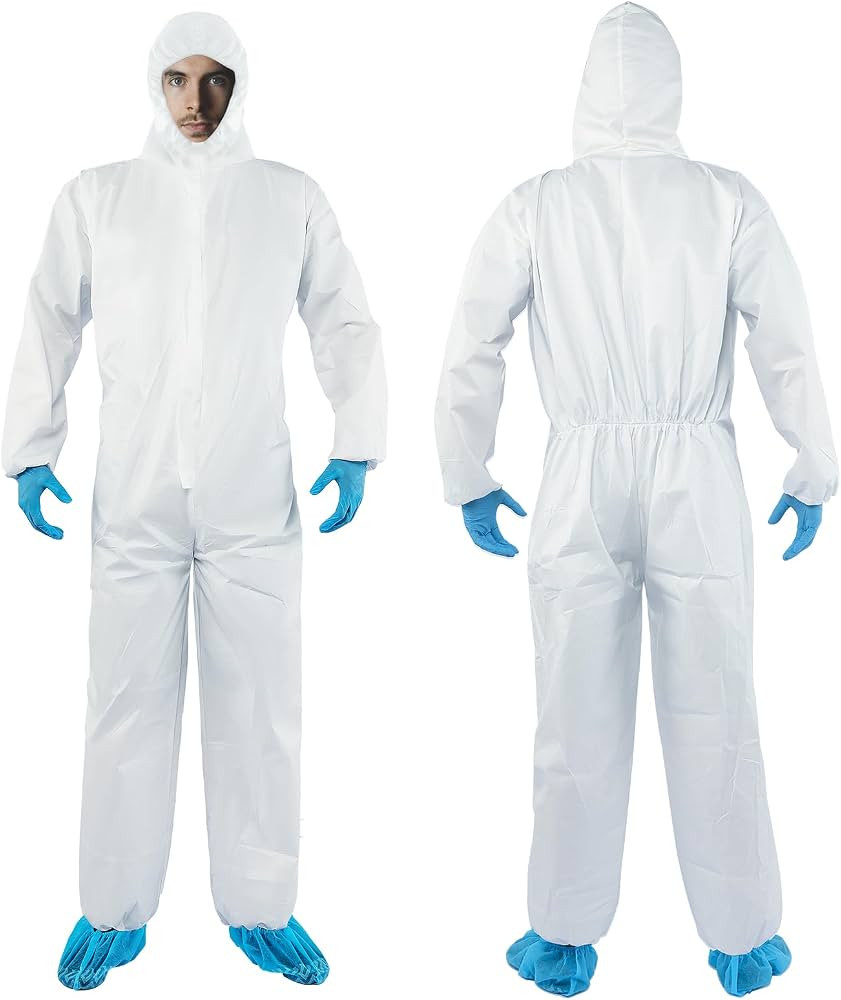 Hazmat Suit Disposable Coverall | Full Body Painters Suit in 7 Sizes with Multiple Specifications... | Amazon (US)