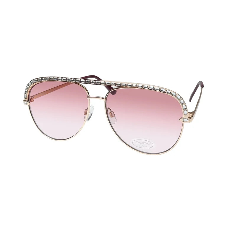 BEBE BBOP1033 SUNGLASSES PILOT SHAPE EYEWEAR 100% UV RAYS PROTECTION HIP & CHIC | Walmart (US)