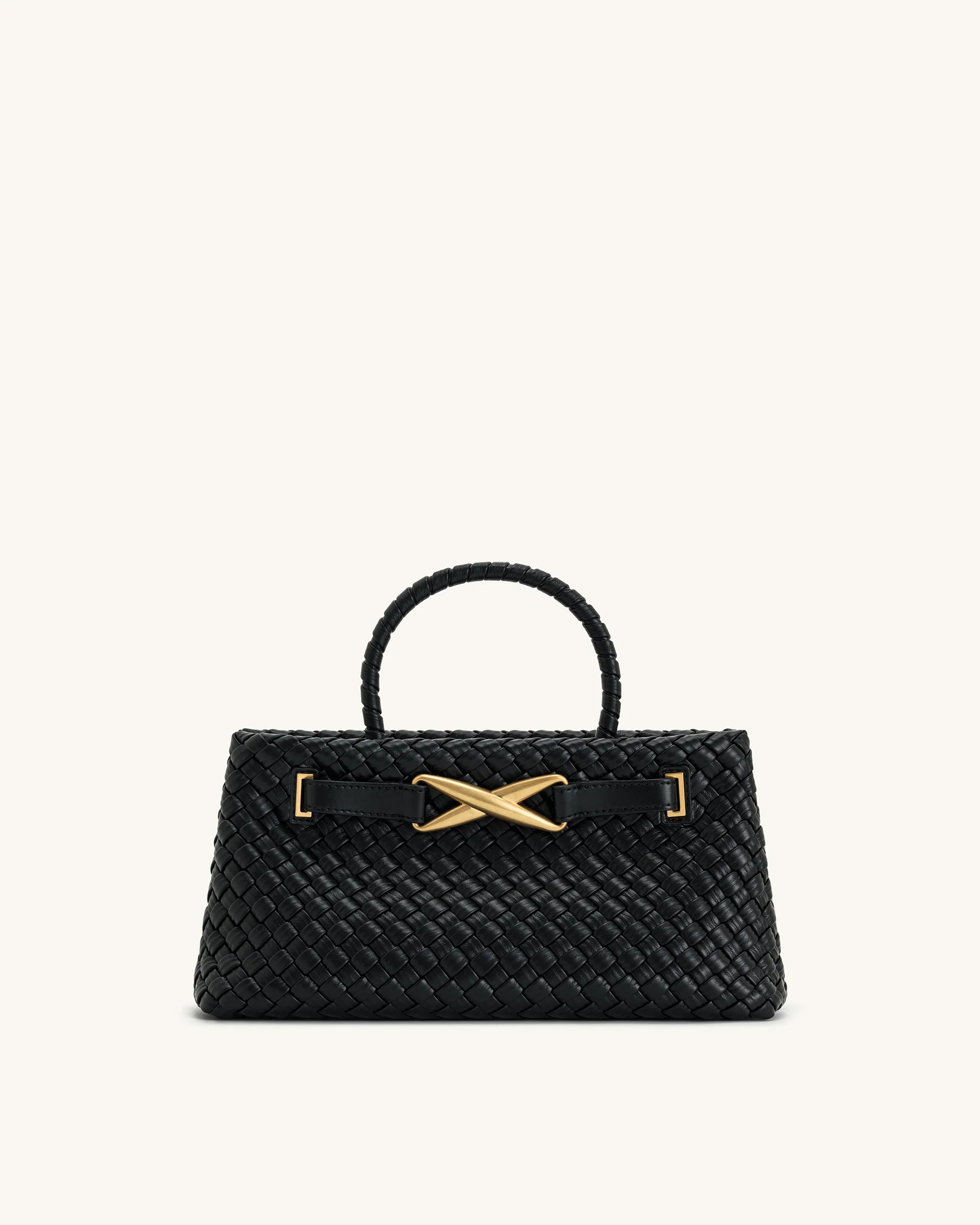 Elora Woven Tote Bag - Black | JW PEI US