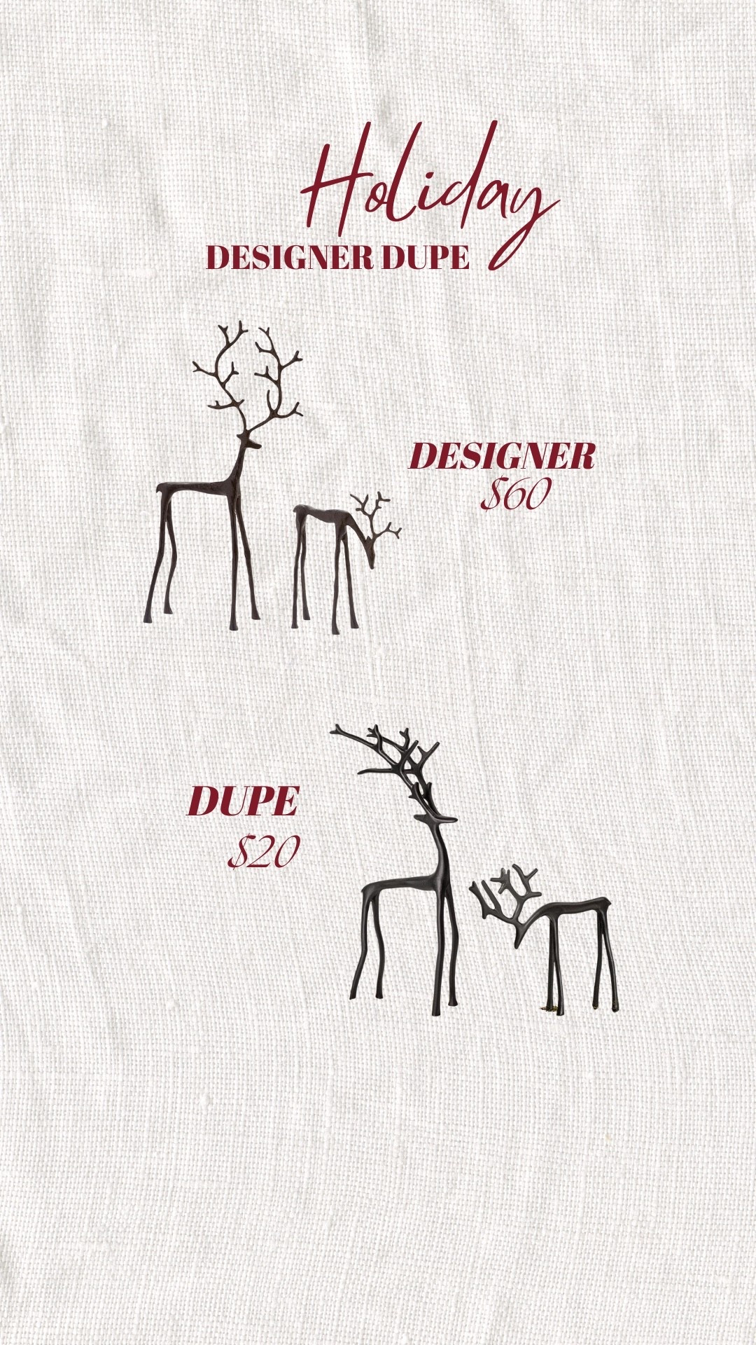 skinny reindeer designer dupe!

#LTKSeasonal #LTKHome