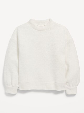 Textured-Chenille Mock-Neck Sweatshirt for Girls | Old Navy (US)