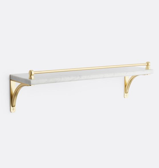 Lorraine Marble Shelf, Rail & Bracket Set | Rejuvenation