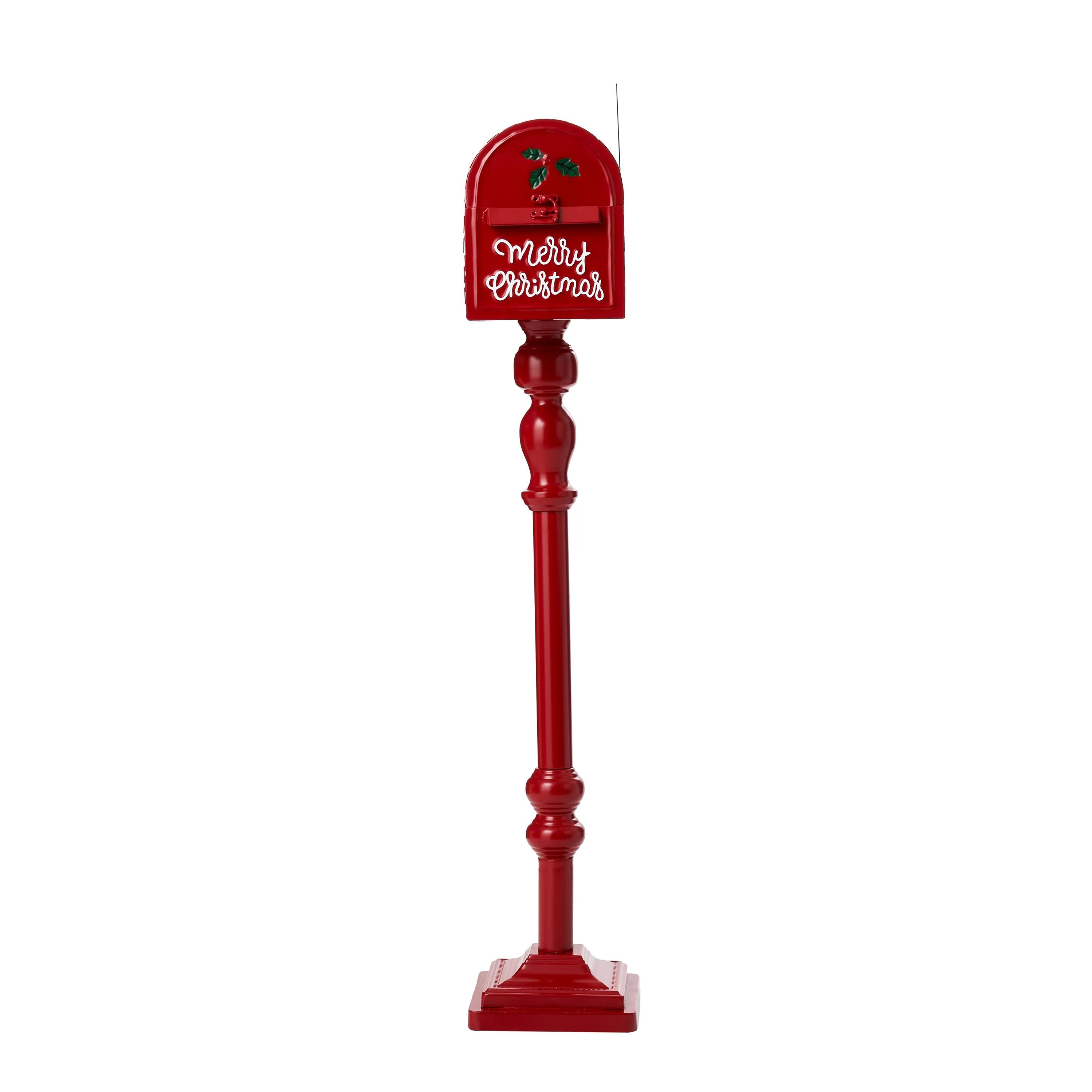 Holiday Time Red North Pole Express Mail Box Indoor/Outdoor Christmas Decoration, 38" - Walmart.c... | Walmart (US)